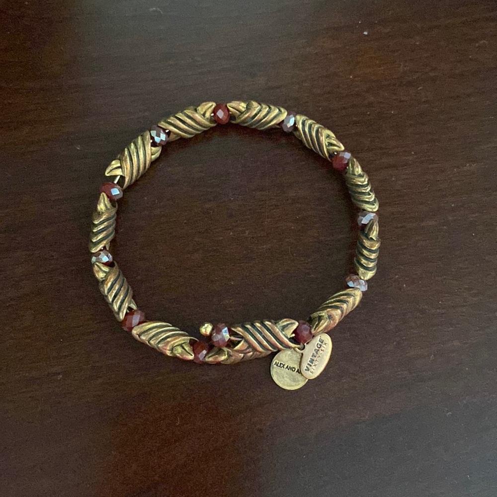 Alex and Ani vintage energy technology bronze jeweled bracelet